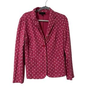 Talbots Pink Polka Dot Blazer Size Medium Summer Bright Preppy Trendy